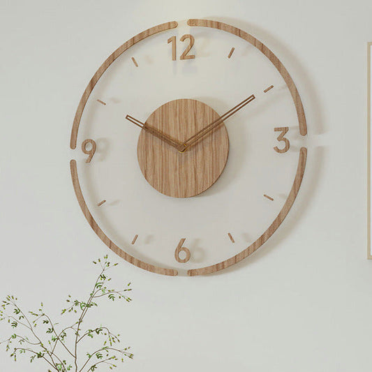 Scandinavische wandklok van massief hout met minimalistisch design – NORDURA PureTime - Glamorix