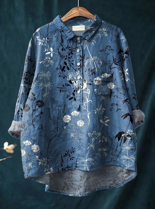 Rosalia - Losvallende damesblouse met kleurrijke bloemenprint - Glamorix