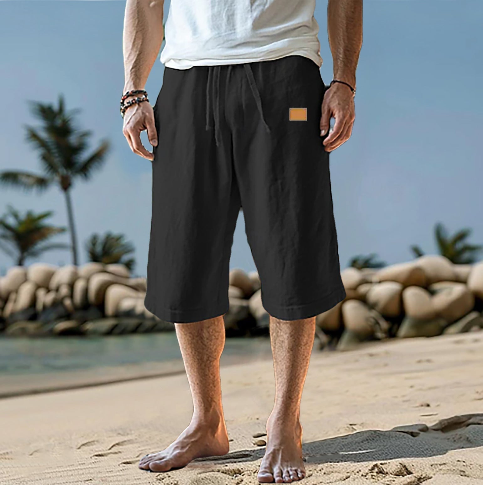 Modieuze herenshort met relaxte pasvorm en drawstring taille – ALVARO - Glamorix