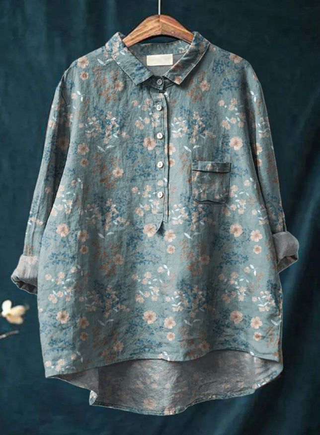 Rosalia - Losvallende damesblouse met kleurrijke bloemenprint - Glamorix