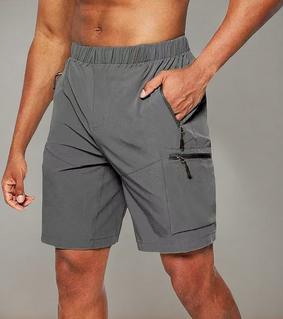 Functionele herenshort met ritszakken en sportieve pasvorm – RAVIX - Glamorix