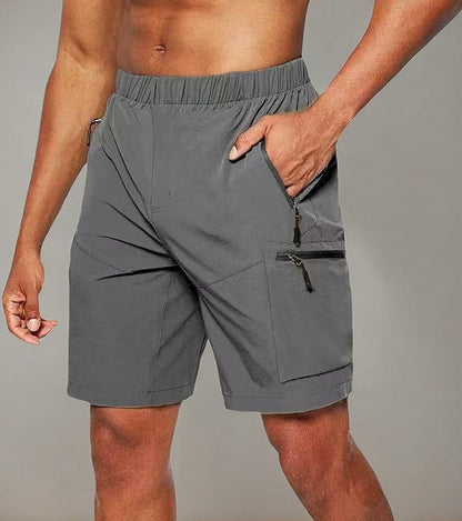 Functionele herenshort met ritszakken en sportieve pasvorm – RAVIX - Glamorix