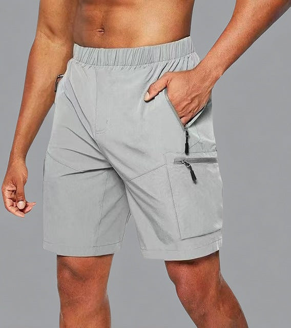 Functionele herenshort met ritszakken en sportieve pasvorm – RAVIX - Glamorix