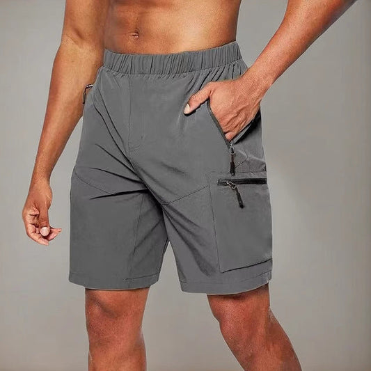 Functionele herenshort met ritszakken en sportieve pasvorm – RAVIX - Glamorix