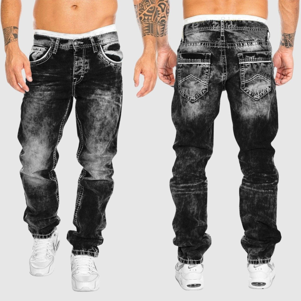 Gebleekte herenjeans met rechte pasvorm en tijdloze denimlook – BRAYDEN STRAIGHT - Glamorix