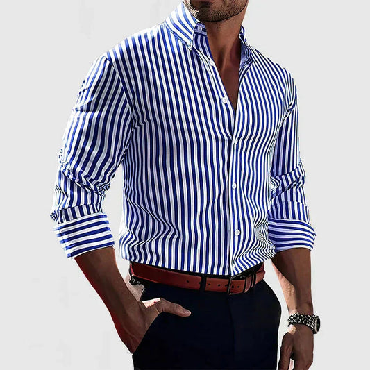 Herenoverhemd met verticale strepen en slim fit – LENOIR STRIPE - Glamorix