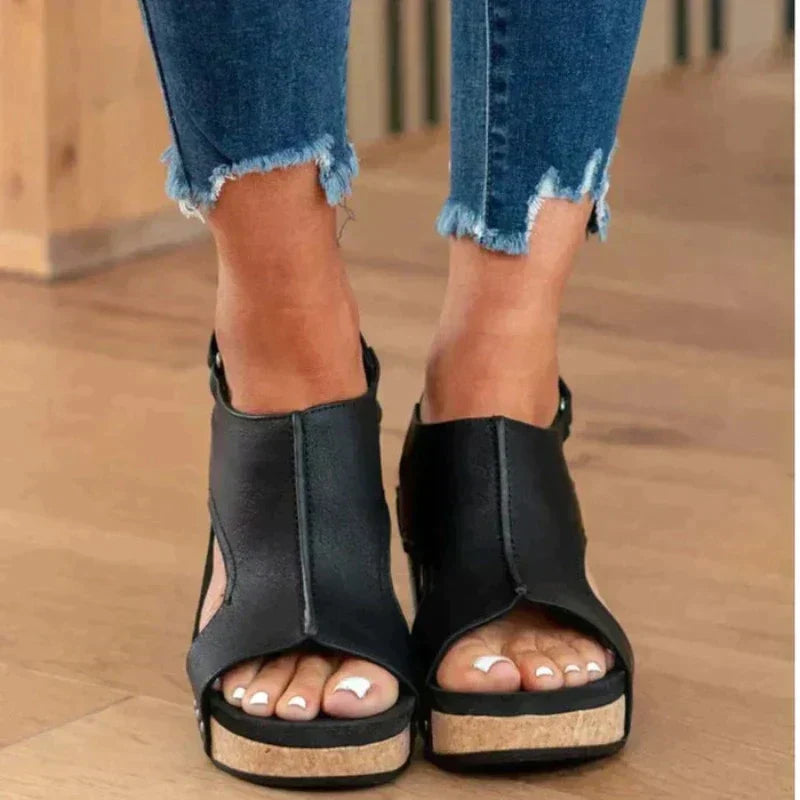 Elegante sleehak sandalen voor dames met open teen – LYRA LIFT - Glamorix