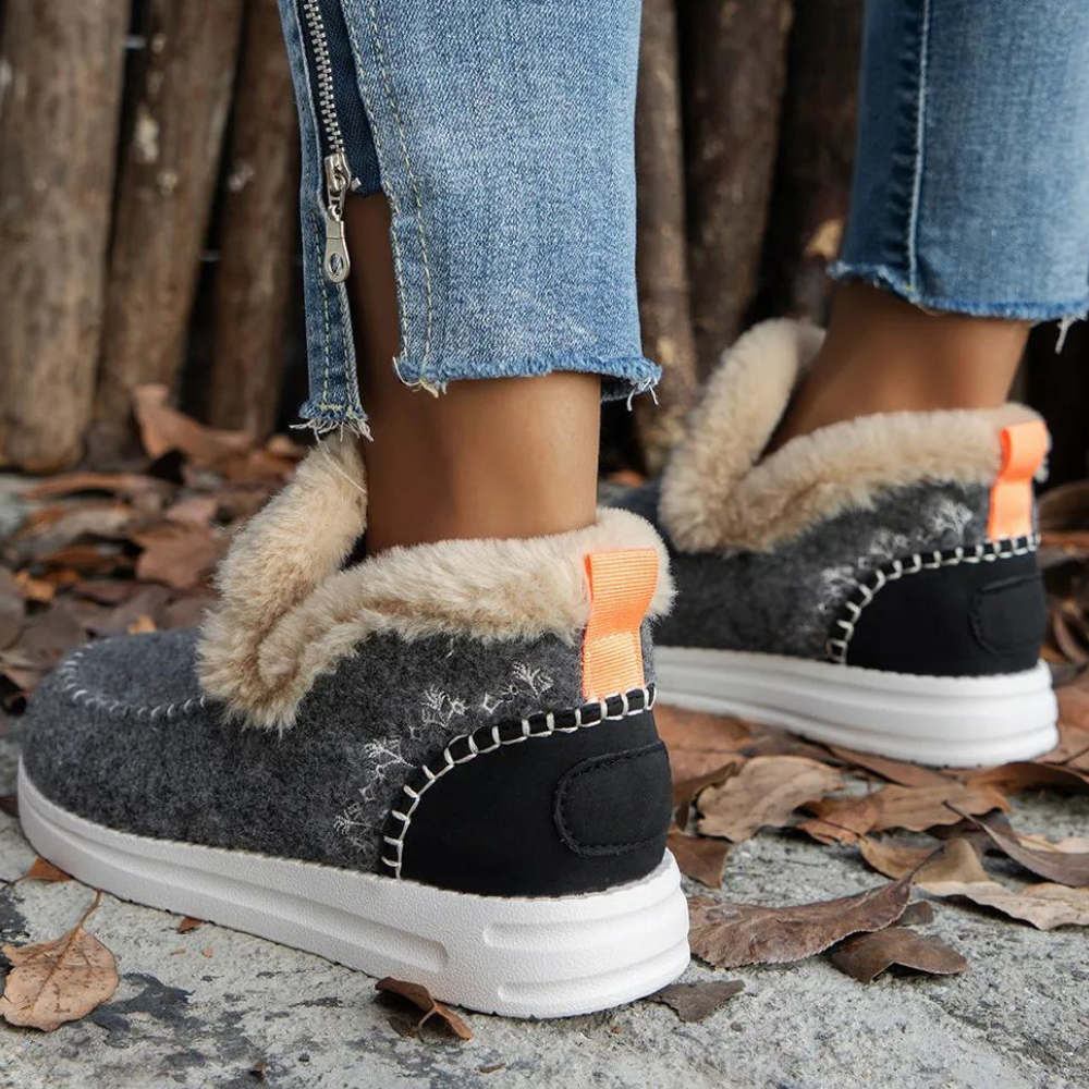 Warme slip-on winterschoenen voor dames met fleece voering – LUNARIA EasyWarm - Glamorix