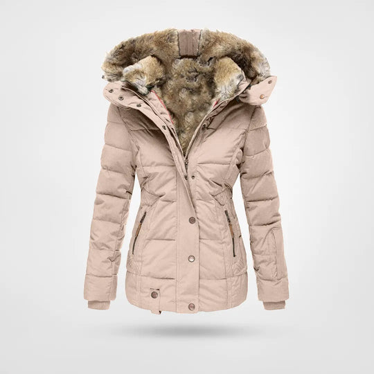 ELVIRA - Abrigo de invierno cálido e impermeable con forro y capucha para mujer - Glamorix