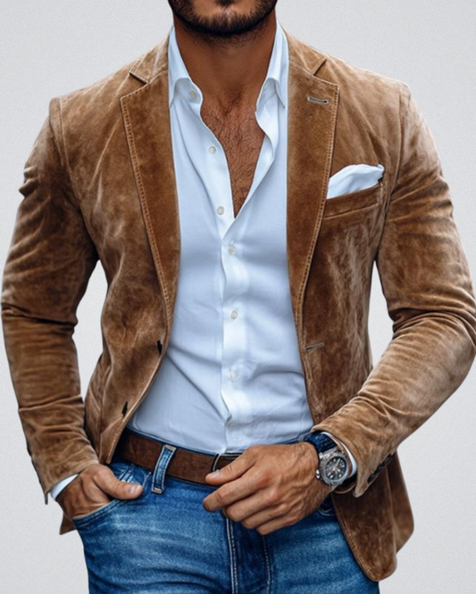 Getailleerd heren colbert met moderne snit en stijlvolle afwerking – CALEB BLAZER - Glamorix