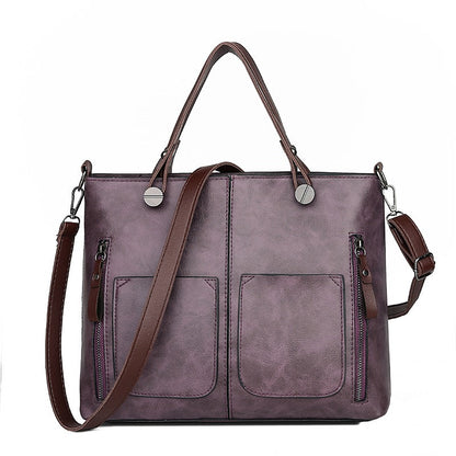 Leren schoudertas met vintage stijl voor dames – LUX - Glamorix