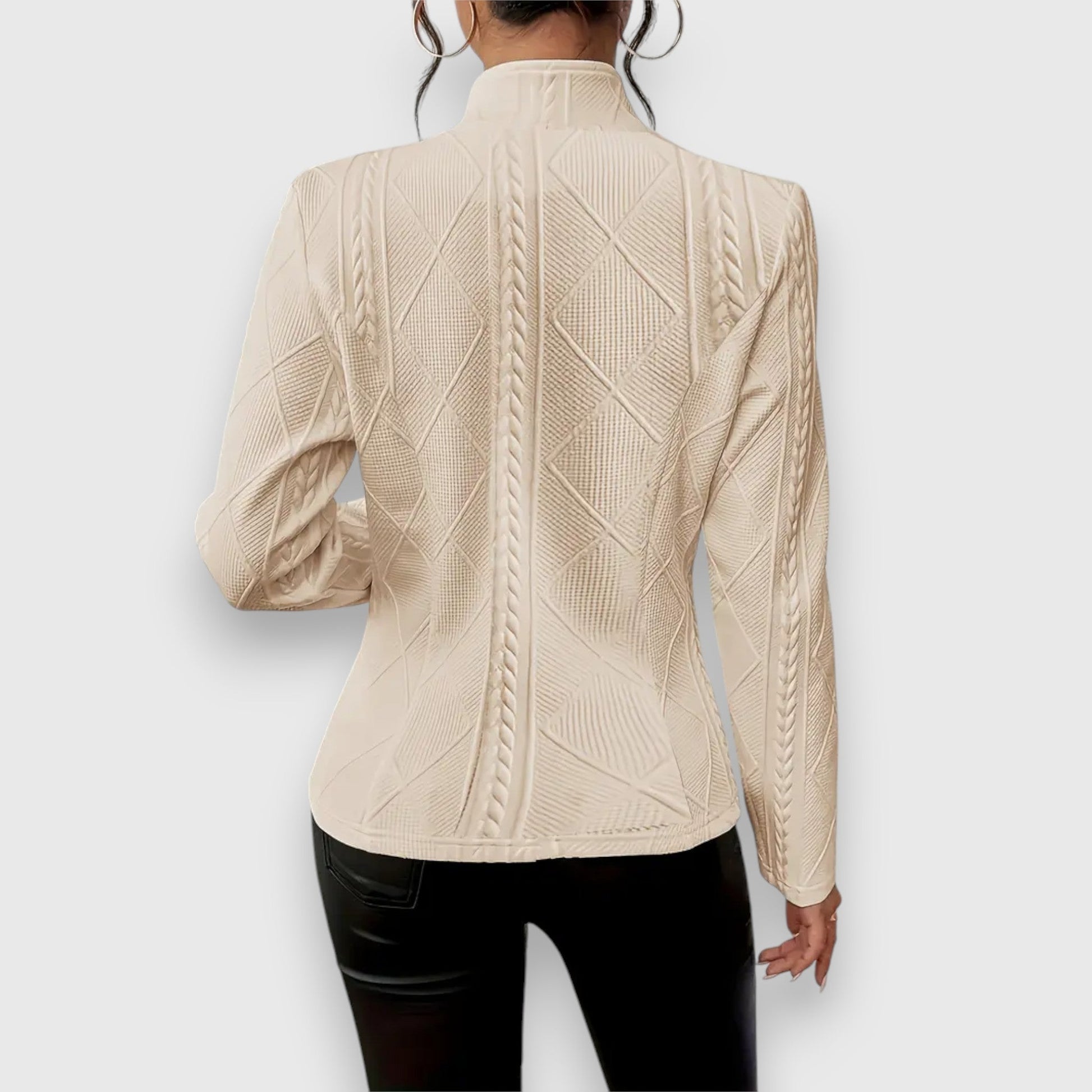 Getailleerde damesblazer met structuur en elegante snit – SERENA FORME - Glamorix