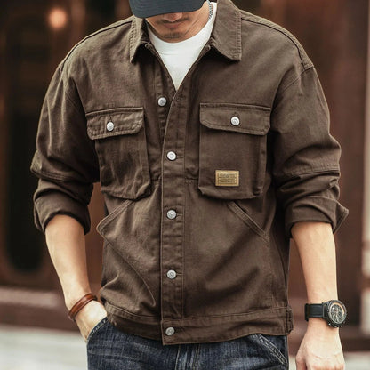 Functioneel herenjack met utility-look en knoopsluiting – RAVEN FIELD - Glamorix