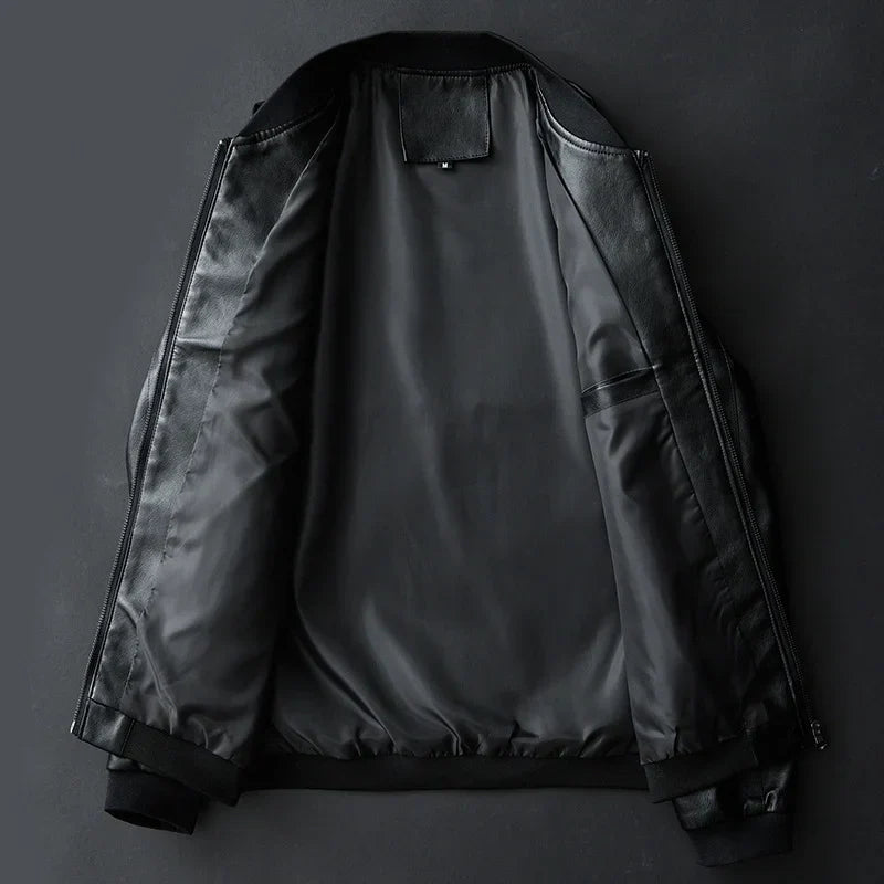 Aiden - Leren herenjas met ritssluiting en tijdloze stijl
