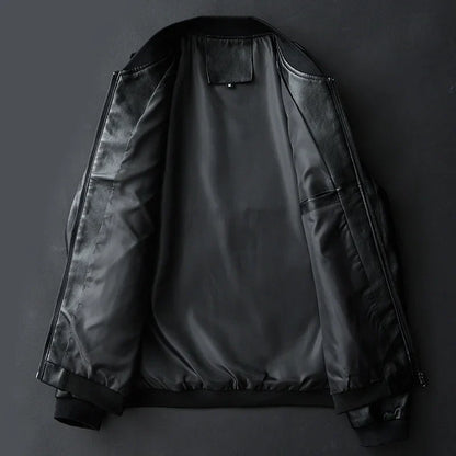 Aiden - Leren herenjas met ritssluiting en tijdloze stijl