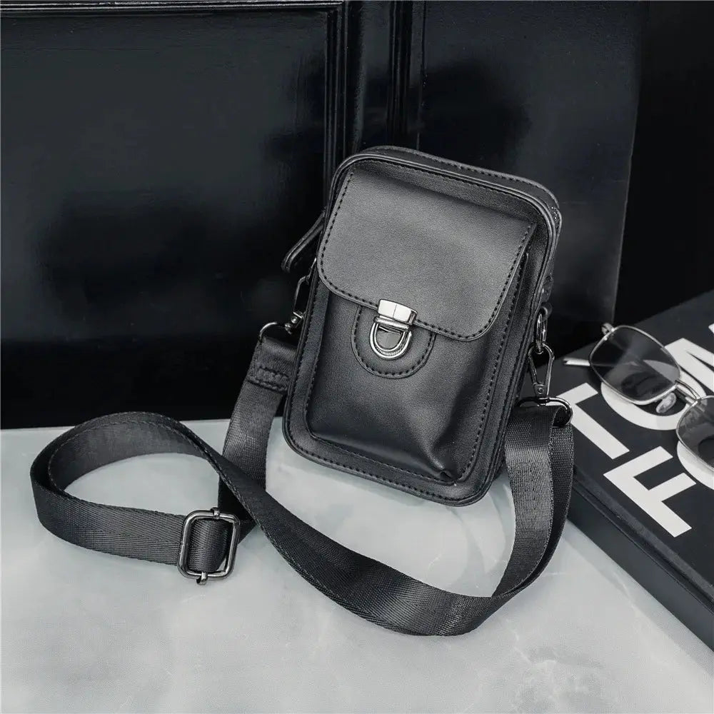 Vintage crossbody schoudertas voor heren met meerdere vakken – MERVYN - Glamorix