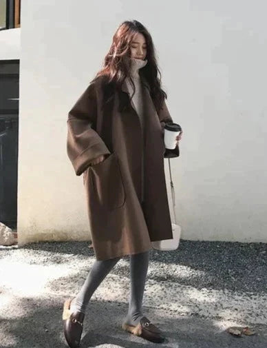 VALERIA - Elegante oversized wollen trenchcoat