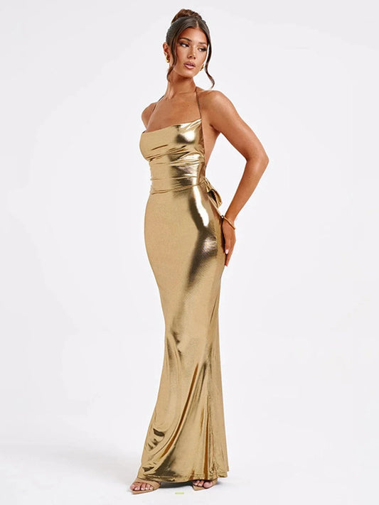 Elegante avondjurk met open rug voor dames – NoctaBella - Glamorix