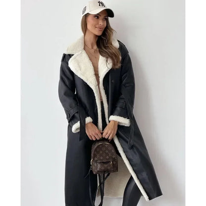 CLAIRE - Luxe jas met fleece voering en oversized kraag