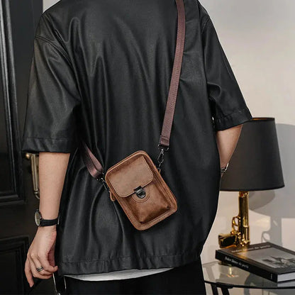 Vintage crossbody schoudertas voor heren met meerdere vakken – MERVYN - Glamorix