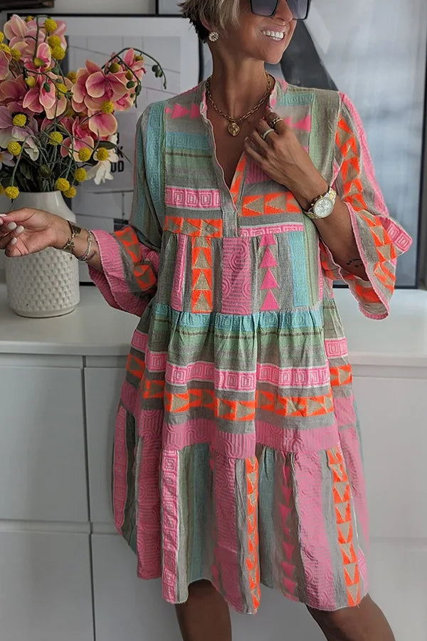 ZENELLA – Bohemian tuniekjurk met luchtige lagen en moeiteloze elegantie