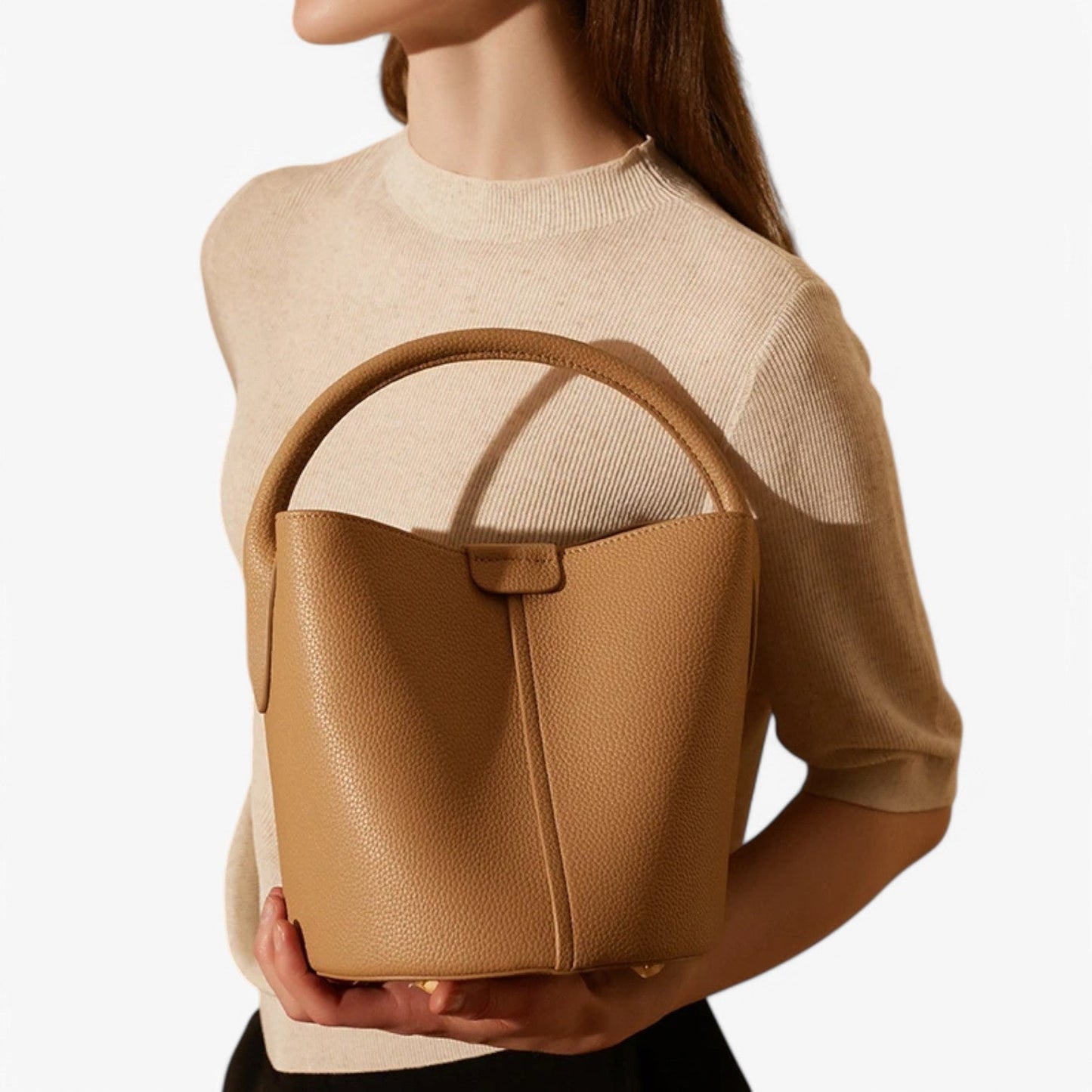 Compacte leren schoudertas voor elke gelegenheid – Levita Luxe - Glamorix