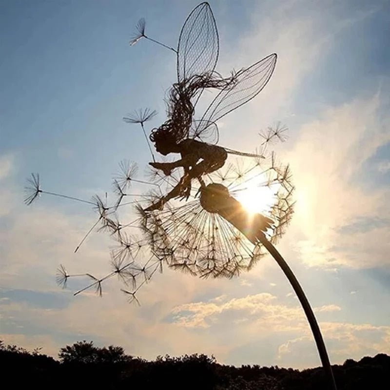 Weerbestendig metalen tuinbeeld in feeënvorm – LUNAYA FAIRY - Glamorix
