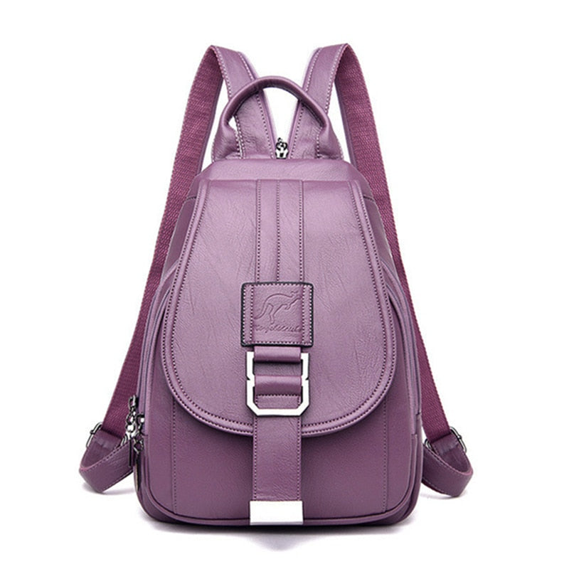 Elegante leren damesrugzak met minimalistisch design en slimme indeling – MAELYA LuxePack - Glamorix