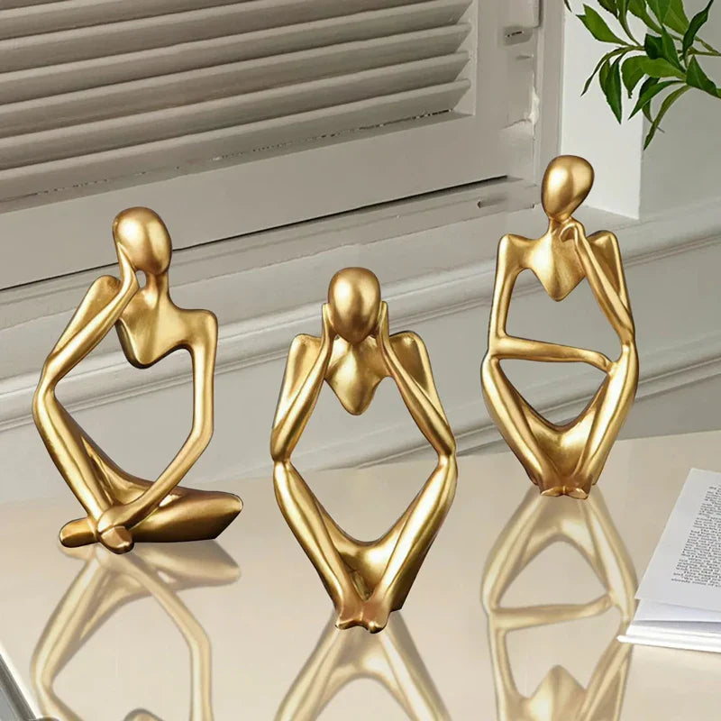 AURORA - Minimalistische gouden sculptuur voor een elegante touch