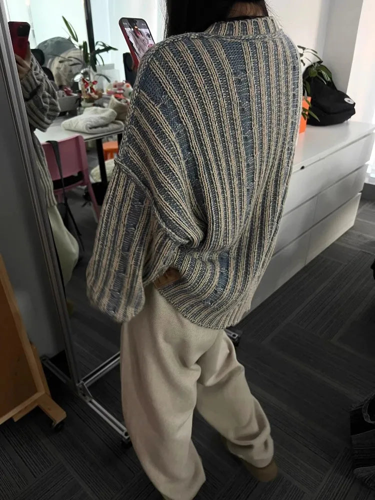 LORELEI - Oversized gestreepte gebreide trui voor een comfortabele en trendy look
