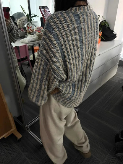 LORELEI - Oversized gestreepte gebreide trui voor een comfortabele en trendy look