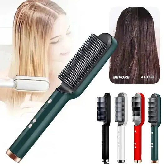 2-in-1 stijl- en krulborstel voor moeiteloos glad of golvend haar – HAIRVIA StyleFlex - Glamorix