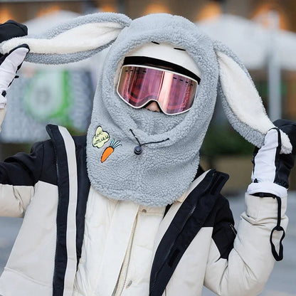 BUNNYWARM - Konijnenthema wintermuts met oorflappen