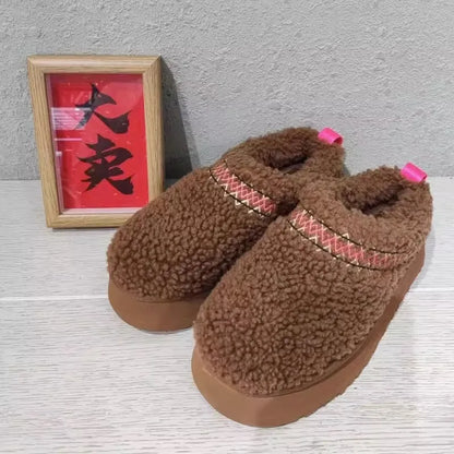 FAYE - Plateau pantoffels in imitatievacht met patroon voor dames