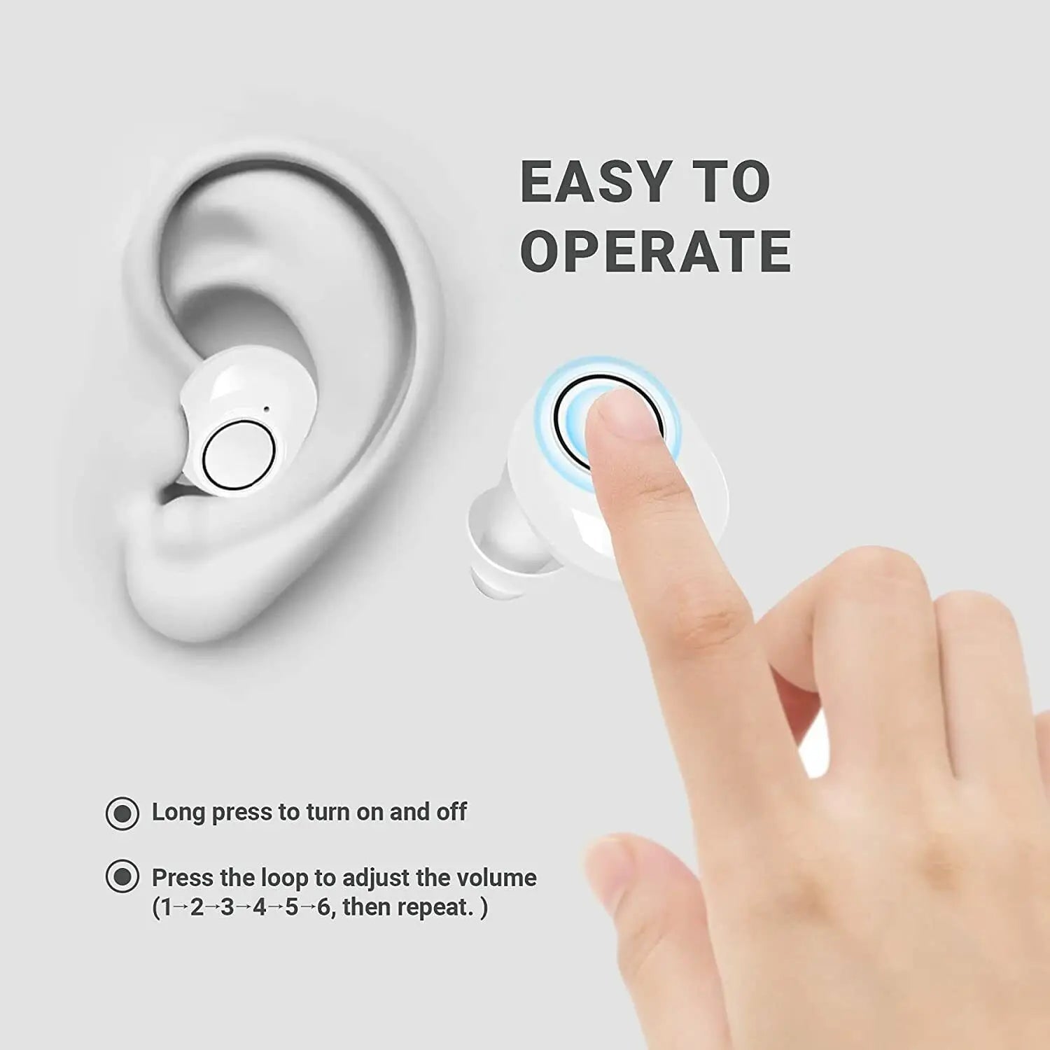Discreet oplaadbaar hoortoestel met Bluetooth en appbediening – AUDIONIQ ClearTone - Glamorix