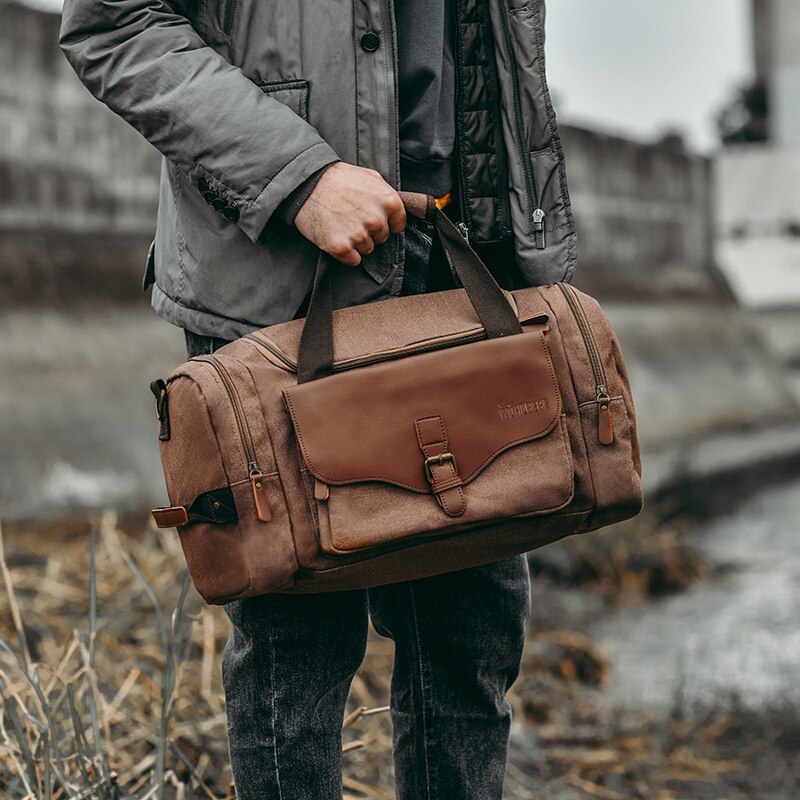 ARLO - Rustieke canvas tas met gespzak voor een avontuurlijke look