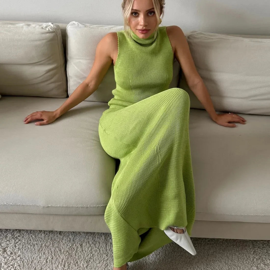 Mouwloze dames top en maxi rok set – SoléaSet - Glamorix