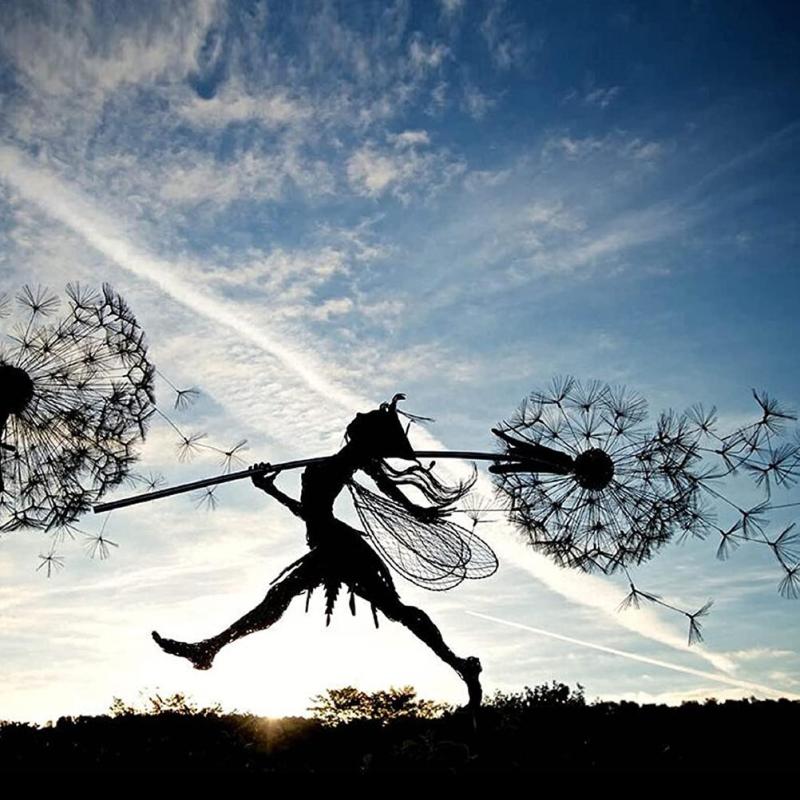 Weerbestendig metalen tuinbeeld in feeënvorm – LUNAYA FAIRY - Glamorix
