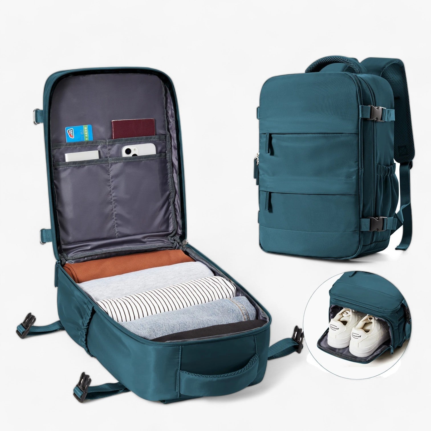 Compacte handbagage rugzak met slim design en ruime indeling – NORVIK JetPack - Glamorix