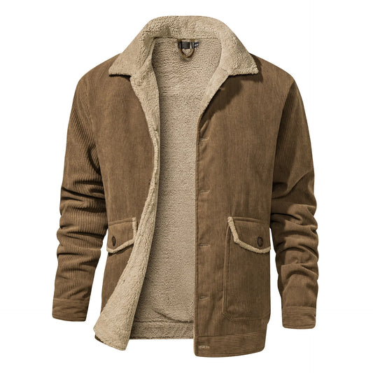 CALLUM - Corduroy herenjack met warme sherpa voering