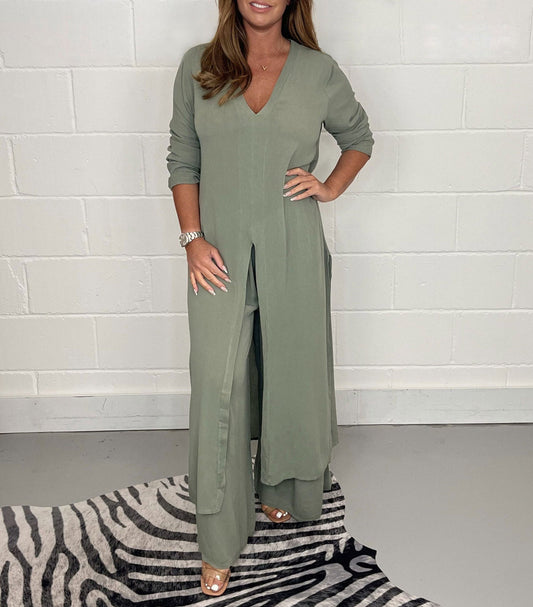 Tweedelig Damespak met Flowy Silhouet en Elegante Pasvorm – LUNA GLOW - Glamorix