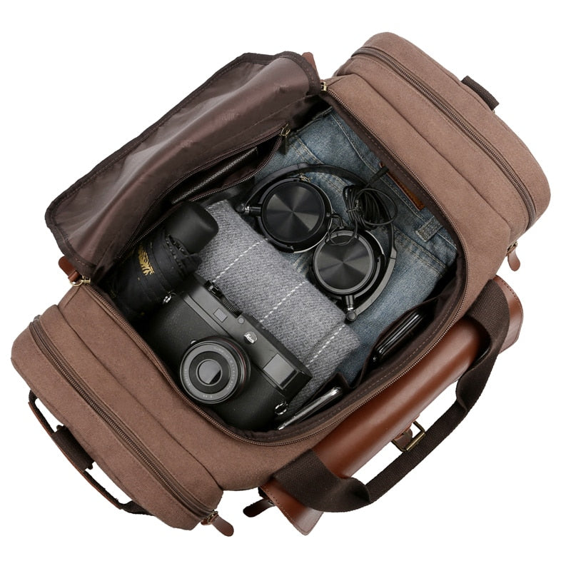 ARLO - Rustieke canvas tas met gespzak voor een avontuurlijke look
