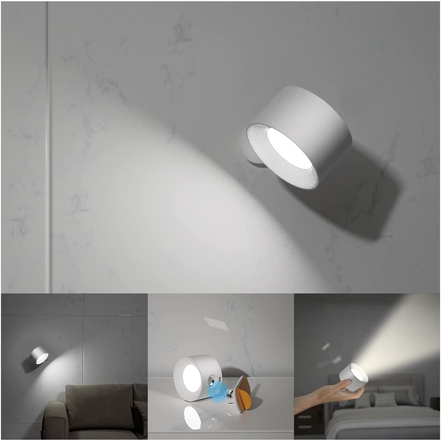 MINIMALE - Cirkelvormige draadloze LED-wandlamp, modern en functioneel