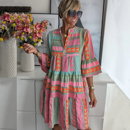 ZENELLA – Bohemian tuniekjurk met luchtige lagen en moeiteloze elegantie