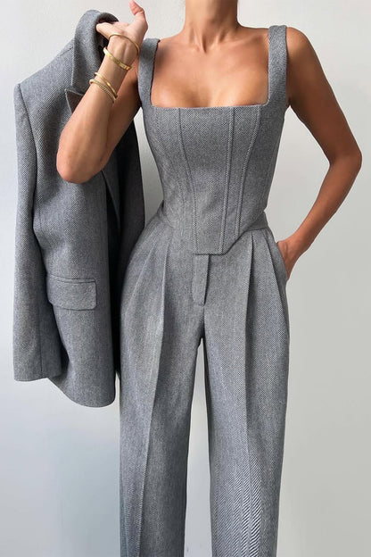 Elegante Damesoutfit met Getailleerde Pasvorm voor Feestelijke Gelegenheden – LUNA CHIC - Glamorix