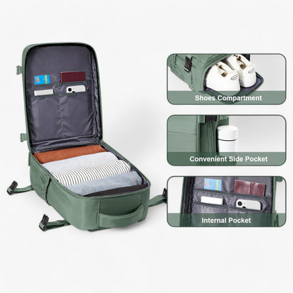 Compacte handbagage rugzak met slim design en ruime indeling – NORVIK JetPack - Glamorix