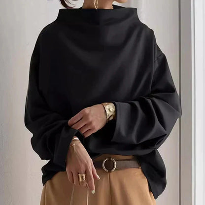 Hayden trui voor dames met oversized pasvorm en hoge kraag minimalistisch en moeiteloos chic – NEVIA - Glamorix
