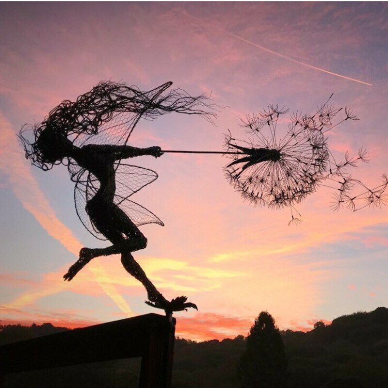 Weerbestendig metalen tuinbeeld in feeënvorm – LUNAYA FAIRY - Glamorix