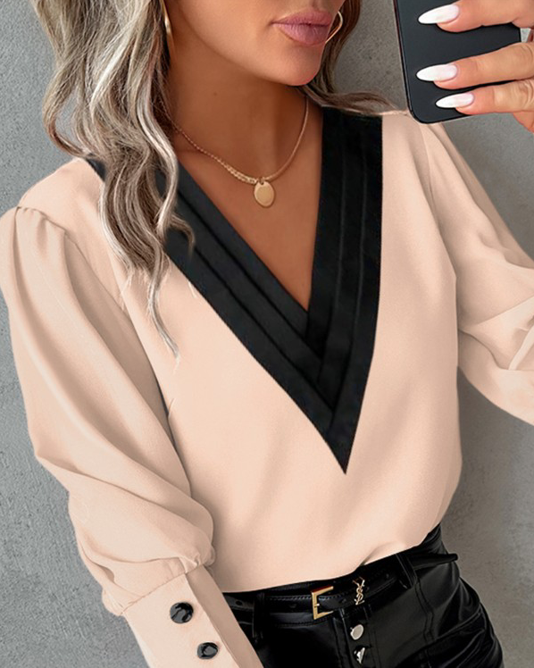 ELISE - Damesblouse met Gigot Mouwen en Knoopjes