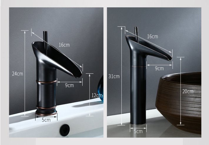 Waterval wastafelkraan met retro design voor badkamer – VELLUTO AquaFall - Glamorix